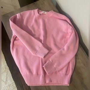 Neutral Ground Pink Crew Neck Oversized Sweater